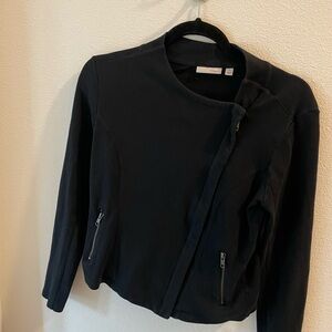 Halogen 100% Cotton Black Bomber Jacket With Side Zipper